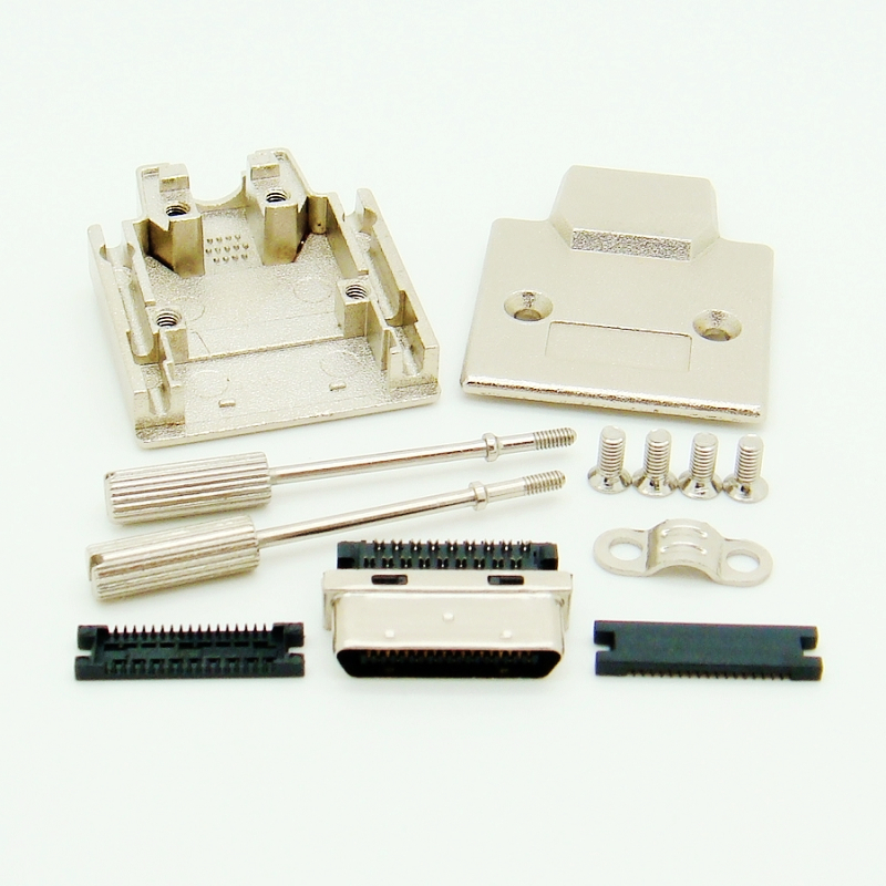 IDC-type 0,8 mm pitch VHDCI 36 pin mannelijke connector: