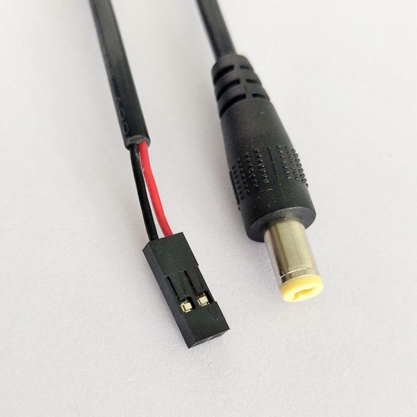 2.54mm 2 pin dupont a 5.5×2.1mm Cable de enchufe de CC 