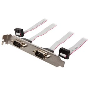 Dual 9 pin RS232 Motherboard Com Ribbon Bracket Cable