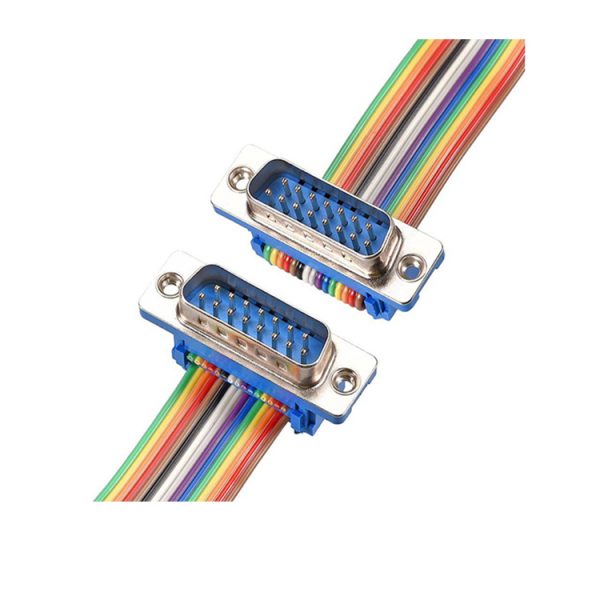 Złącze męskie DB15 Płaski kabel taśmowy o rozstawie 2,54 mm