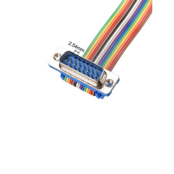 DB15 male to D-sub 15 pin male IDC Ribbon Cable