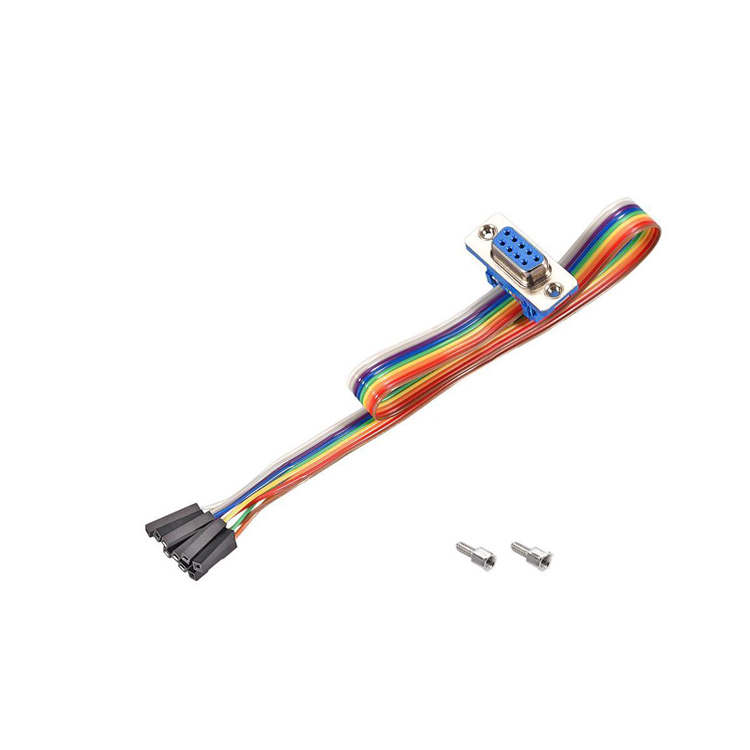DB9 samice konektor na 2,54 mm rozteč IDC duhový kabel