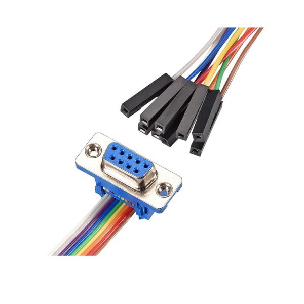 Conector hembra DB9 a cable arcoíris IDC de paso de 2,54 mm
