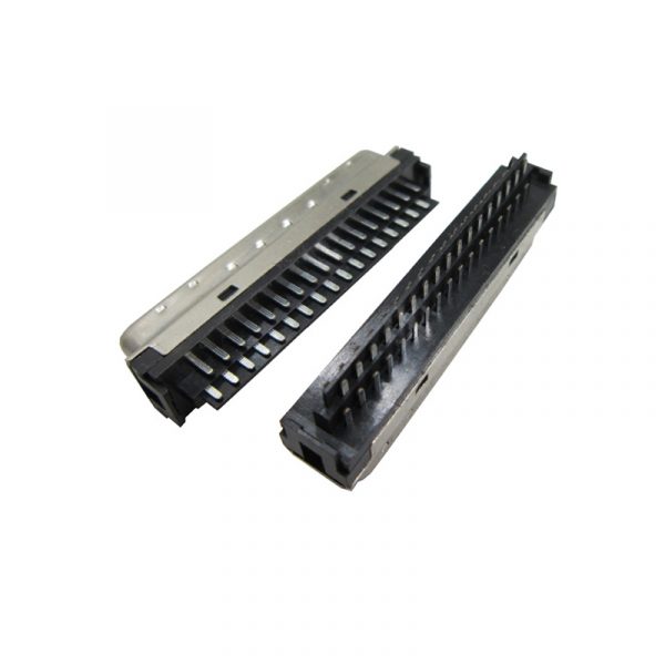 MDR68 pin SCSI Solder Connector with Latch Clip