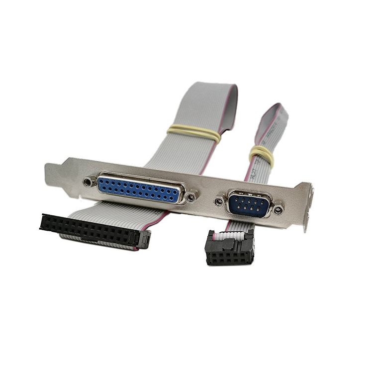 DB25 DB9 मदरबोर्ड समानांतर एलपीटी केबल स्लॉट ब्रैकेट Cable