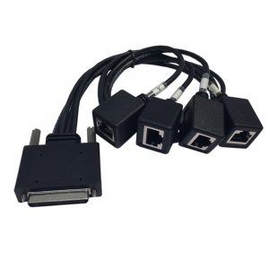 4 ports RJ45 female to VHDCI 68 pin shielded Cable