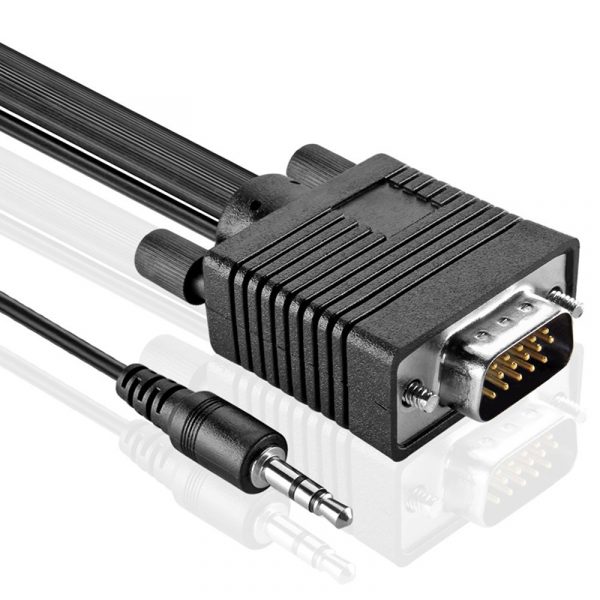 15 pin VGA HD15 s 3,5 mm stereo audio kabelem