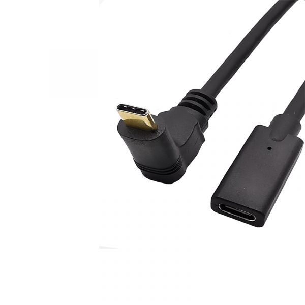3A 10Gbps USB 3.1 Type-C 90 Degree Male to Female Cable