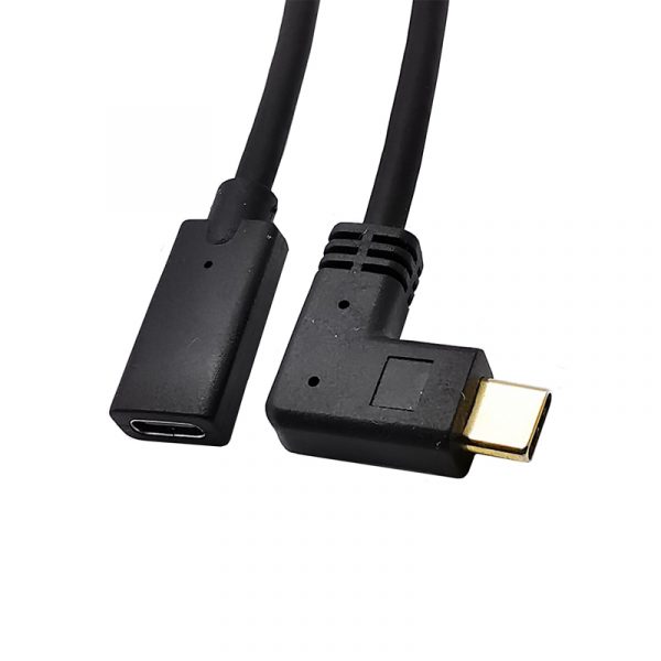 90 Degree USB 3.1 Type C Male To Female Gen 2 Extender Cable