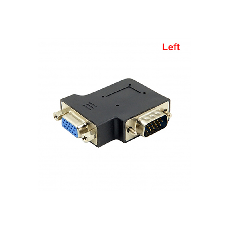Left Angled HD 15 핀 90 Degree VGA male to Female Adapter