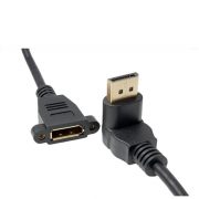 90 degree down angled DisplayPort cable with screw