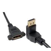 UP Angled Displayport male to DP female Panel Mount Cable