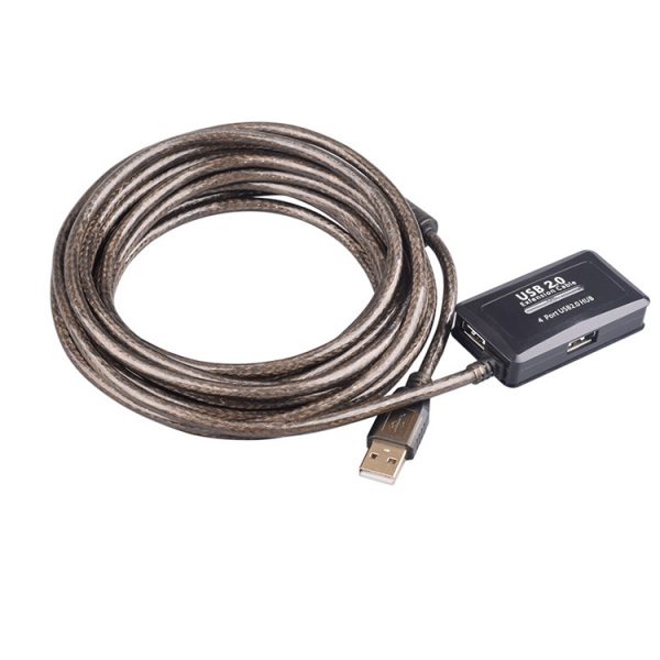 Cable de concentrador de extensión de repetidor USB 2.0 activo de 4 puertos
