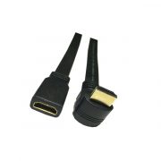 Prodlužovací plochý kabel HDMI s úhlem sestupu mezi zásuvkou a zásuvkou