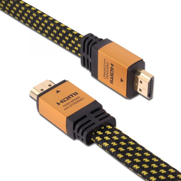 HDMI 2.0 flat Cables metal shell with nylon braid