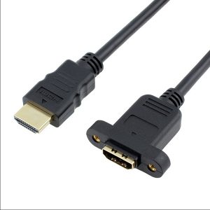Câble à vis de montage sur panneau de boîtier hôte HDMI mâle à femelle