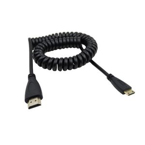 Mini HDMI to HDMI Retractable Curl Spring Spiral Cable