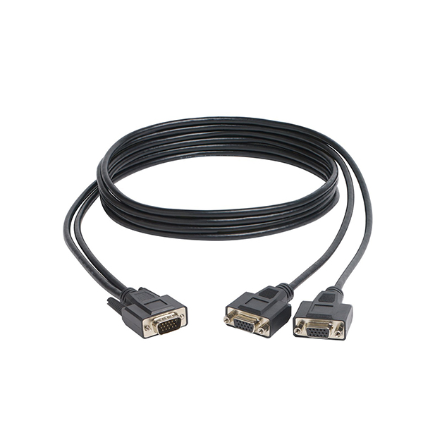 High Resolution VGA Monitor Y Splitter Cable HD15 to 2x HD15