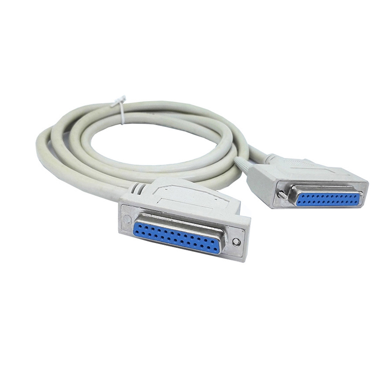 90 Degree DB25 pos Female left Angle serial Cable