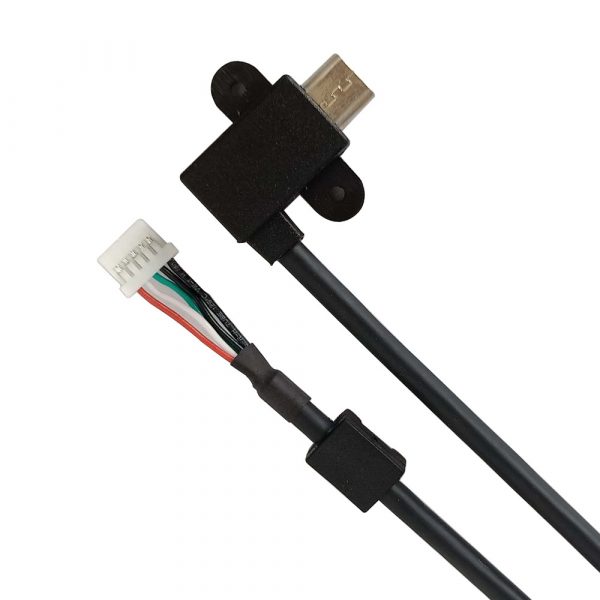Locking left angle USB 2.0 Micro to 5 pin header Cable