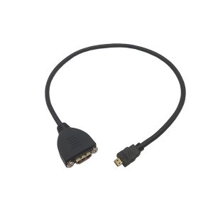 Kabel żeński Micro HDMI D do montażu panelowego HDMI A ze śrubą