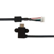Micro USB vinkel till 5 stifthus Kabel med låshål