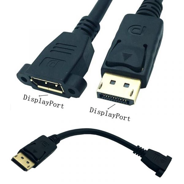 Panel Mount DispalyPort extension Cable with 4-40 पेंच