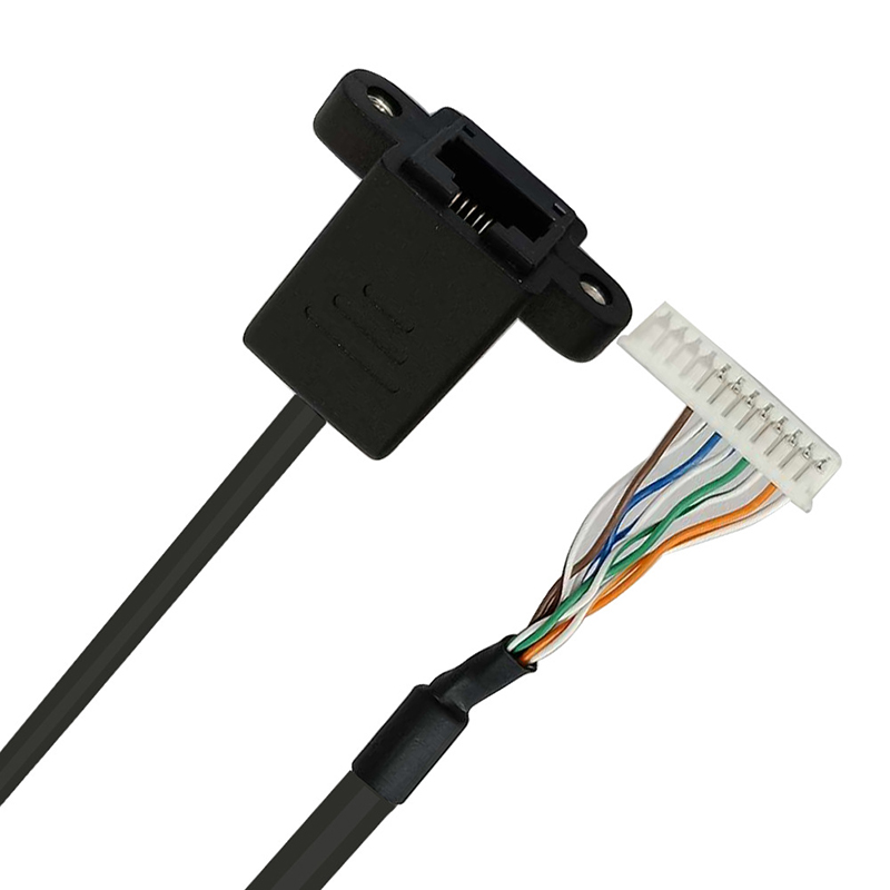 JST 12-контактный кабель с шагом 1,25 мм для гнездового кабеля RJ45 для монтажа на панель