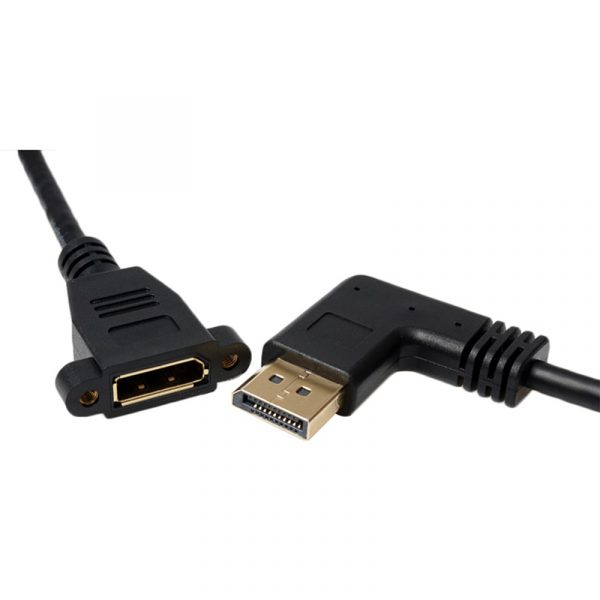 Right Angle Displayport to DisplayPort Panel Mount Cable