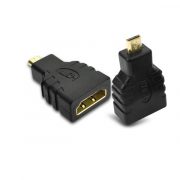 Straight Micro HDMI Type D Male to Standard HDMI Type A Female Adapter