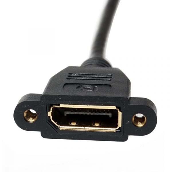 UP Angled Displayport male to DP female Panel Mount Cable