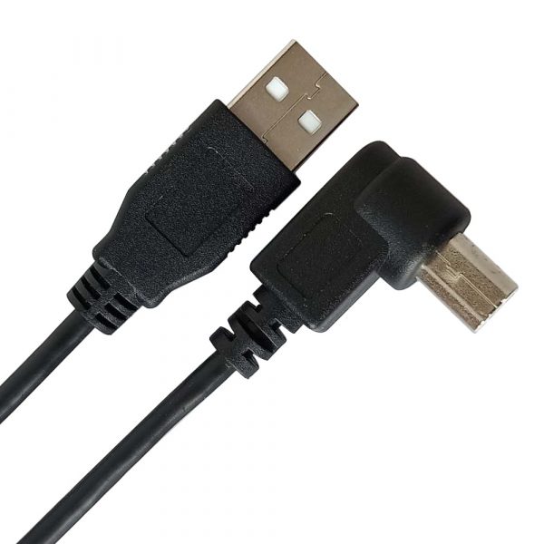 USB 2.0 A Male to 90 degree B Male Down Angle Cable