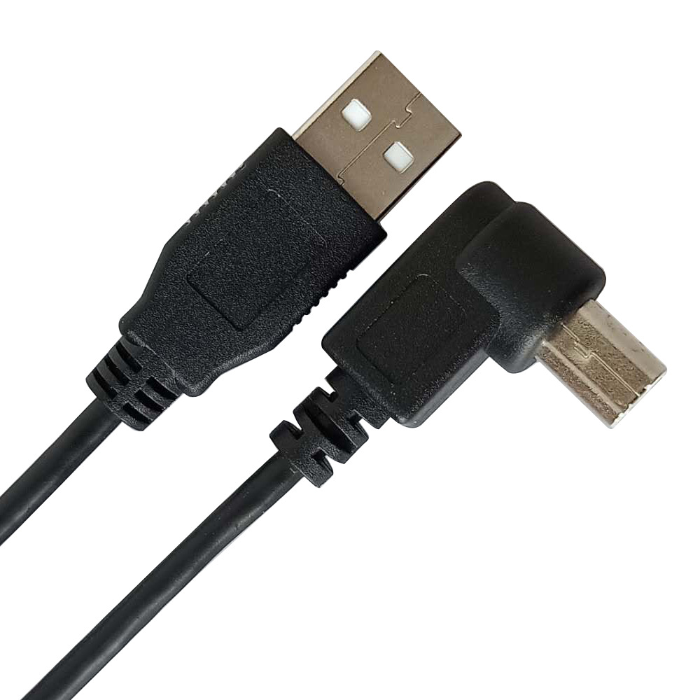 USB 2.0 A macho a B macho en ángulo 90 Cable de impresora de grado