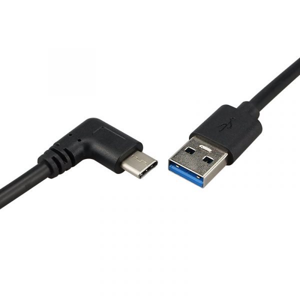 USB 3.0 متر ميني USB B نوع 5pin ذكر 90 degree USB3.1 Type C Data Charge Cable 