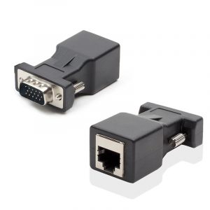 VGA HD15 3,5 mm stereofoniczny męski na męski kabel audio wideo 15 Pin Male to RJ45 Network Connector Adapter