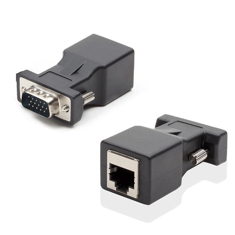 VGA HD15 ženski do 15 Pin Male to RJ45 Network Connector Adapter