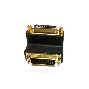 90 degree right angle DVI 24+5 pin male to Female Adapter