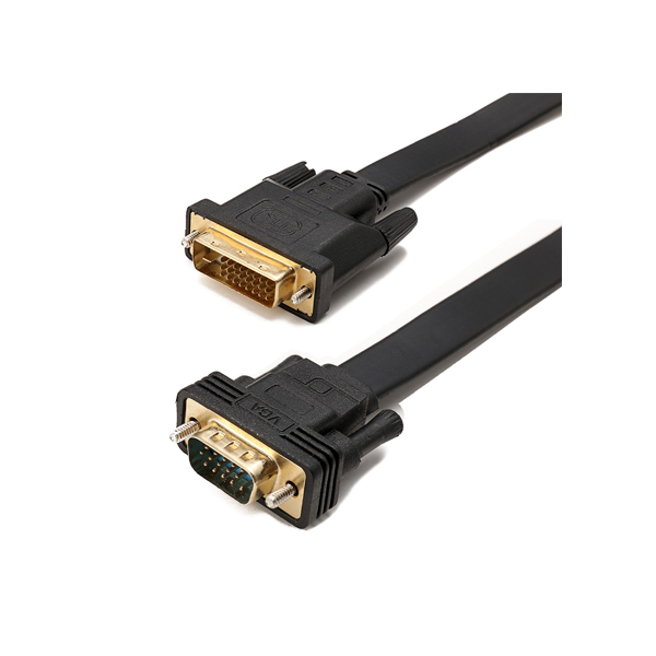 Active flat DVI 24+1 Male to VGA male cable