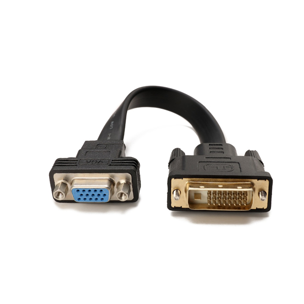 DVI 24+1 Dual Link male to VGA female flat cable