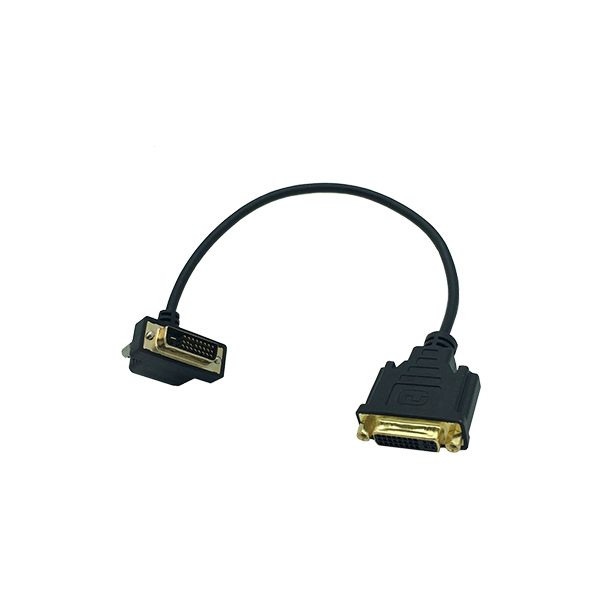 オス-VGAメスビデオフラットケーブルには、標準のDVI-Dデュアルリンクオスコネクタと標準のVGAメスコネクタがあります。DVI互換システムとDVI-D出力をVGA搭載モニターおよびディスプレイに接続します。 24+5 フラットスリムDVI-D 24+1 男 90 アングルケーブル -1