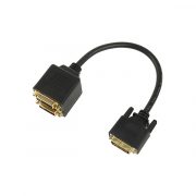 フラットスリムDVI-D 24+1 Pin Male to 2x DVI-D 24+1 Pin Female Splitter cable