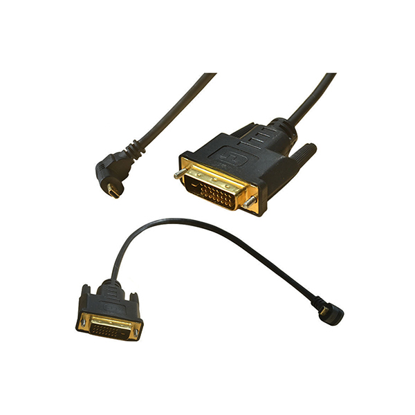 DVI-D 24+1 αρσενικό να 90 degree HDMI D type adapter Cable