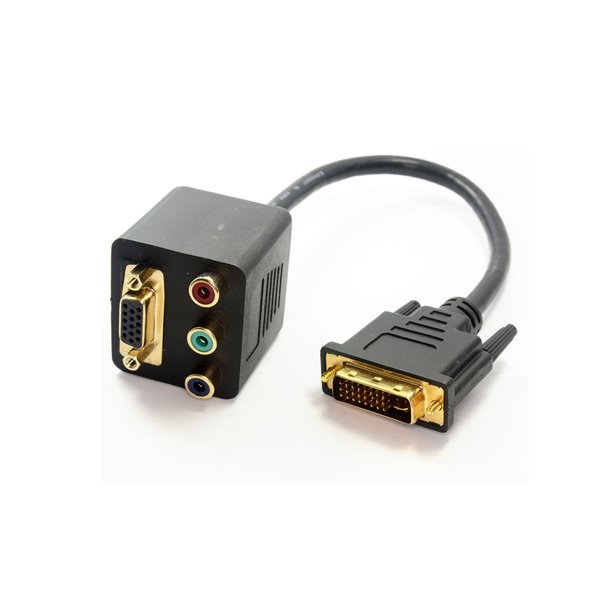 DVI-I hane till VGA hona och RGB hona kabel