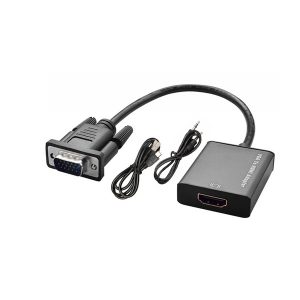 VGA to HDMI 여성 비디오 컨버터 USB 전원 오디오 케이블