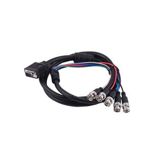 VGA HD15 pin Male to 5 BNC Male RGB Video Cable