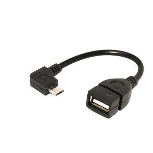 left angle USB 2.0 micro male to USB female host OTG Adapter