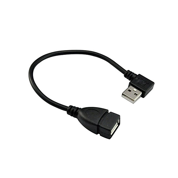 90 degree right angle USB 2.0 A male to female cable