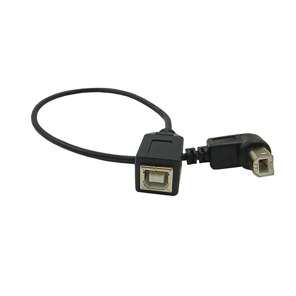 90 degree up angle USB 2.0 B male to female cable