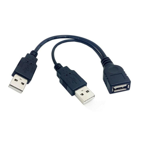 Double 2 Port USB 2.0 Câble d'alimentation de données A mâle à femelle