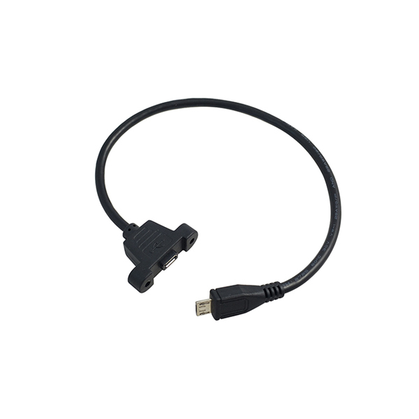 Micro USB 5 Pin Male to Female Screw Panel Mount Cable